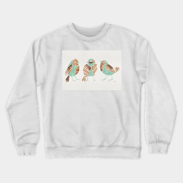 finches mint Crewneck Sweatshirt by CatCoq